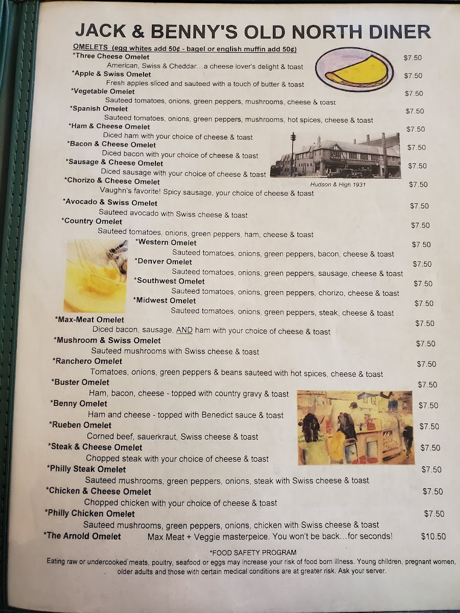 Menu Jack & Benny's Old North Diner-10