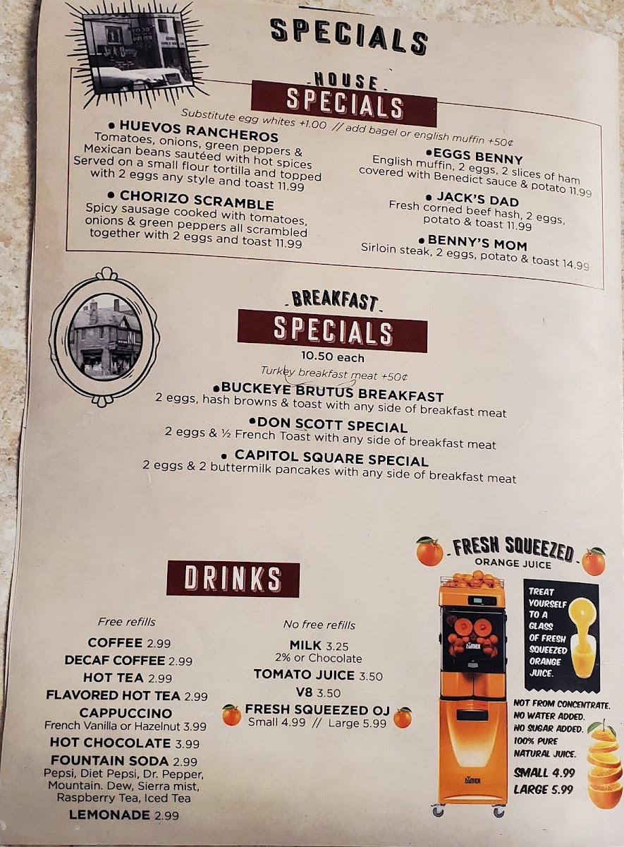 Menu Jack & Benny's Old North Diner-3