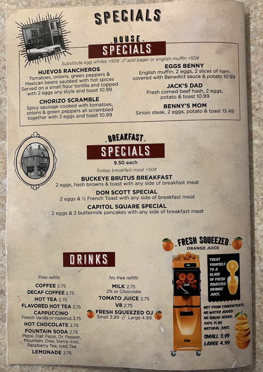 Menu Jack & Benny's Old North Diner-8